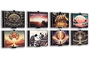 NATURALSPRING CD Wandhalterung | Selbstklebend, ohne Bohren | Minimalistisch, Retro | CD Regal, CD Deko Wand, CD Halterung, CD Aufbewahrung (12, Schwarz)