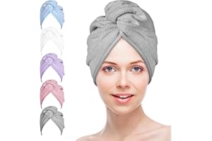GENERIC Microfiber Hair Towels Wrap Turban: 5 Packs Curly Hair Quick Dry Towel Set for Women - Hair Drying Towel Hair Dryer Shower Cap & Hair Accessories for Hair Care