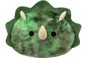 Squishmallows SQCR04197 Stackables 12-Inch Trey The Textured Green Triceratops-Medium-Sized Ultrasoft Official Kelly Toy Plush