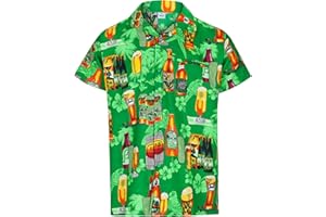 REDSTAR Hawaiian Shirts for Men Funny Shirts with Short Sleeves - Hawaiian Fancy Dress Mens Hawaiian Shirt Button Down Beer Shirts for Men - Ugly Shirts for Stag Do Accessories