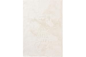 benuta Basic Tapis Salon Fausse Fourrure Furry - Crème 160x230 cm - pour Chambre, Bureau, Couloir, Bebe - Doux - Antidérapant - Lavable - Chauffage Sol