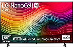 LG 55NANO81T6A TV 55" (139 cm) NanoCell Fernseher (α5 Gen7 4K AI-Prozessor, webOS 24, HDR10, bis zu 60Hz) [Modelljahr 2024]