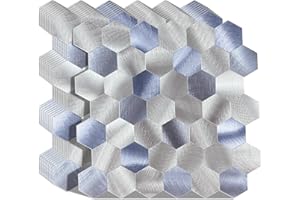 WoStick Metal Stick on Tiles, 4mm Thickness Advanced Self Adhesive Wall Tiles, 2024 New Peel and Stick Wall Tiles with Metal Brushed 10sheets/Pack