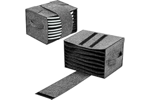 lomdung Filz Tellerhalter Camping Mit 8 Fächern - Geschirr Lagerung Tasche 27 * 15 * 5cm, Rutschfeste Und Leise Für Wohnmobile, Wohnwagen, Caravan