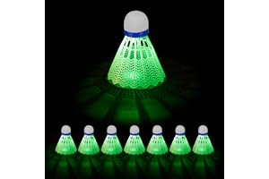 Relaxdays Mixte Relaxdays Volant lumineux set de 8 balle badminton LED HxD 5 x 6 cm int rieur et ext rie, Blanc, unités EU