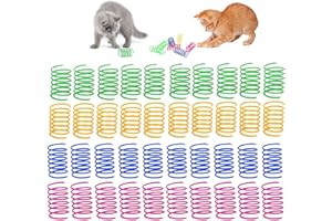GEFIRE Lot de 40 Jouets à Ressort Interactifs pour Chat Jouet Coloré en Spirale Durable pour Chat Cadeau Fantaisie (4 Couleurs)
