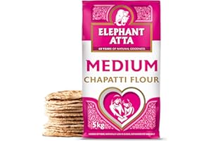 Elephant Atta Medium Chapatti Flour Atta | Medium Atta Flour | Naan Flour | Atta Flour | Roti Flour | Plain Flour | Bulk Flour | (5kg)