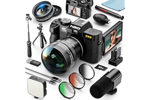 NBD 4K 48MP Digital Photography Camera - Autofocus, 16X Zoom, App Control, Macro & Wide-Angle Lenses, Webcam Function, Includes 16 Accessories, 32GB SD Card & 2 Batteries(Graphite)