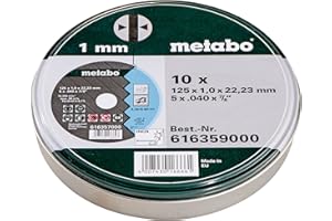 Metabo - Boite métal de 10 Disques à tronçonner - Acier inoxydable - 125 x 1 mm (Import Allemagne)