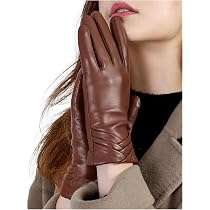 GSG SINCE 1998 Lederhandschuhe Damen aus chromfreiem Lammfell, Gefüttert mit Kunstfell, Thermo Handschuhe mit Touchscreen Schwarz S Fashion