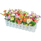 Fiore Artificiale Garofano In Vaso - Decorazione Casa, Ufficio, 30x7.5x15 Cm, Viola - Foto 2