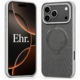 Ehr. iPhone 17 Pro Max/iPhone 18 Pro Max ile Uyumlu Magsafe Wireless Şarj &Ouml;zellikli Kamera &Ccedil;ıkıntılı Standlı Carbon İ&ccedil;i Kadif