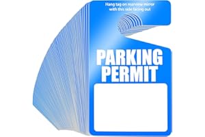 YEXIYA 100 Pack Parking Permit Hang Tags Plastic Parking Placards PVC Hang Tag 3 x 5 Inch for Car Rear View Mirror (Blue)