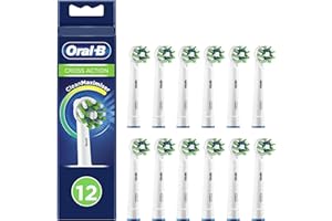Oral-B CrossAction Recambios para Cepillo de Dientes Eléctrico, Pack de 12 Cabezales, Blanco - Originales (Tamaño Buzón)