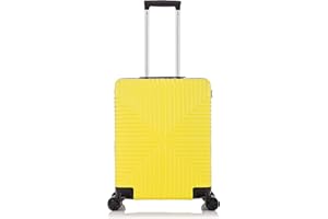DK Luggage Carry-on 20” Cabin EasyJet, BA, Jet 2 Hard Shell Large Cabin Hand Luggage Approved Suitcase 4 Wheel Spinner ABS30 Yellow