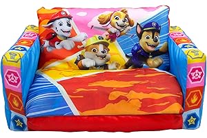 CHARACTER WORLD Official Paw Patrol Flip Out Mini Sofa 2 in 1 Kids Inflatable Sofa and Lounger Folding Toddler Chair Bed Armchair for Bedroom Playroom