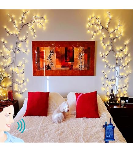CERIAL Lighted Willow Vine For Bedroo Hoe, 8Ft Outdoor Christas Tree