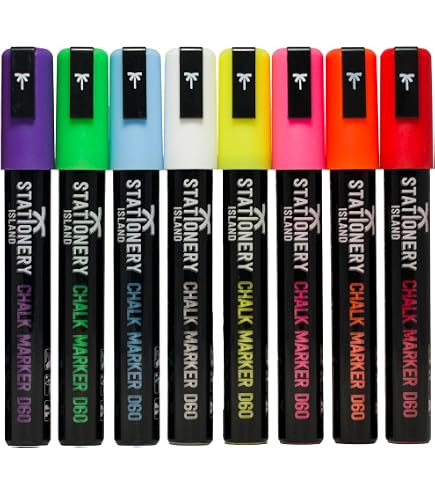 TMS Pennarelli A Gesso Lavabili Per Lavagne E Vetro – Set Da 4 Colori Pastello Con Punta Fine 1mm - 4