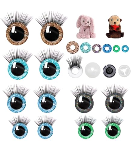 TOAOB 48 Set Yeux De Sécurité Ronds En Plastique De Poupée En