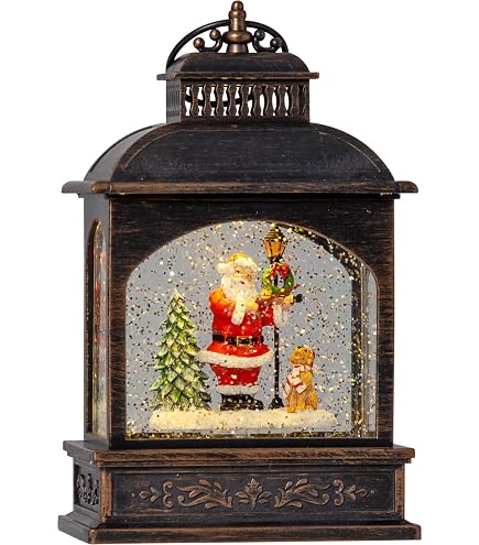 Gerson Beleuchtete Weihnachtskrippe Als Schneekugel – 26 Cm Mit Durchgehendem Glitzerwirbel – Festliche Dekoration