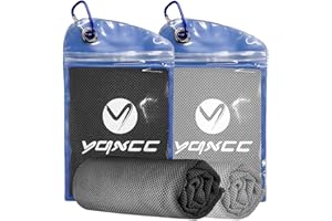 YQXCC 2 Toallas de enfriamiento (120 x 30 cm), Toalla de Hielo, Toalla de Microfibra, Toalla fría instantánea para Yoga, Golf, Gimnasio, Deportes, Camping