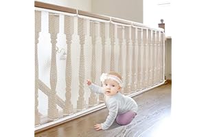 CUTIOLLY Filet de Protection Enfant,Filet de Sécurité pour Bébé,Filet Protection Balcon,Barriere Filet Securite Escalier,Filet Protection Anti-Chute pour Escaliers (3 * 0.9m)