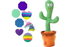 MAGIC SELECT Cactus Bailarin + Juguete Sensorial de Regalo, Peluche Parlanchin, Juguete Que Baila y Repite tu Voz, con 120 Canciones, Regalos para Niños