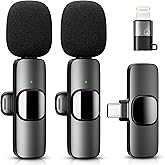 YRF wireless microphone for iPhone, mobile microphone for android ipad | Plug&amp;Play, USB-C/lightning, rechargeable, noise redu