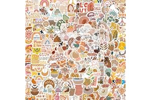 Ptyism 200 Pezzi Boho Stickers, Adesivi in Vinile Impermeabili per Computer Portatile, Album, Chitarra, Tazza, Bottiglia d'Acqua, Telefono Cellulare