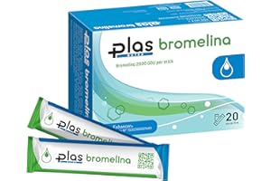 Plas Pharma® Bromelina Forte Drenante Alto Dosaggio 5000 GDU/g 20 Stick Gel Gusto Ananas Ultra Forti Made in Italy