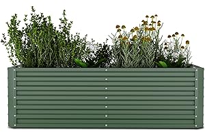 blumfeldt Jardinière rurélevée High Grow Straight, 1200 L en Acier Galvalume Anti Rouille, Design Ergonomique & Montage Facile, Structure Ouverte pour Fleurs, Herbes & légumes