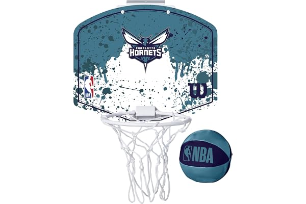 Wilson Mini Panier de Basket, Hoop NBA TEAM MINI HOOP, CHARLOTTE HORNETS, plastique