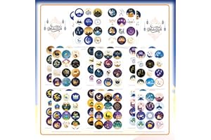 FYVADIO Eid Mubarak Autocollants, 192Pcs Eid Ramadan Kareem Stickers Eid Party Supplies Ramadan Party Decorations, Tag Eid Mubarak