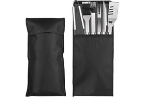 YuanYouTong 2 Pcs BBQ Tool Storage Bags, Oxford Grill Utensil Accessory Storage Bags, Picnic Cooking Tools Holder Pouch, Foldable Portable Barbecue Storage Bag for Outdoor Camping Hiking