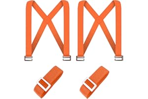 MEEQIAO Tragegurte Umzug, 2 Personen Tragegurt, Mobelgurt, Transportgurt, Hebegurte für Waschmaschine, Klavier, Möbel, Schwere Gegenstände, 360kg Ready Lifter, Shoulder und Arm Kreuztragegurt (Orange)