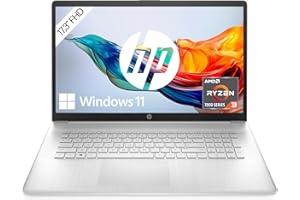 ‎HP HP Laptop | 17,3 Zoll (43,9 cm) FHD IPS Display | AMD Ryzen 3 7320U | 8 GB DDR5 RAM | 256 GB SSD | AMD Radeon-Grafik | Windows 11 Home | QWERTZ Tastatur | Silber | mit HP Fast Charge