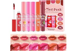 ALIIP Lip Stain Peel Off, 6 Colores Tinte Permanente, Tinte de Labios de Larga Duración, Brillo de Labios Extraíble, Maquillaje Labial Stain, Mascarilla Hidratante Labial (Conjunto A - 6 * 2g)