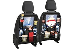 VEHIRIE Car Seat Organiser 2 Pack, BackSeat Protector for Kid Toy Storage Box with 12 Inch Touch Screen Car Tidy Organiser for Class A Car