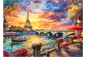 CEOVR Paesaggio Diamond Painting Kit Adulti,Pittura Diamante 5D,30x40 cm,Diamanti Painting Paese della Città,Diamond Painting Kit Completo Adulto,Fiume Senna Diamond Painting Art Set