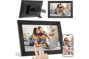 DIRU Marco de Fotos Digital WiFi 10.1" Táctil Full HD, 32 GB, Frameo App, Auto Rotación, Pantalla IPS, Reproduce Fotos y Videos