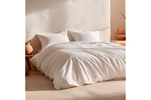 GAMUSI Juego Funda Nórdica Cama 135/140, Lisa 100% Algodón, Funda Edredón 220x220 cm y 2 Funda Almohada, Transpirable, Suave, Color Blanco