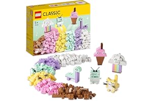 LEGO Classic Diversión Creativa: Pastel, Caja de Ladrillos de Construcción para Niños y Niñas de 5 Años, Helado, Gatito, Dinosaurio de Juguete y Más 11028