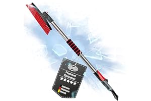 ‎HEYNER HEYNER® Schneebesen Teleskop 100-160 cm mit Messingklinge Eiskratzer 360 ° drehbar Scheibenkratzer schonend ausziehbar