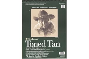 STRATHMORE 400 Toned 118gsm 11 x 14in Sketching Drawing Paper Pad, Fine Grain, Spiral Bound, 24 Sheets, Ideal for Professional Artists & Students