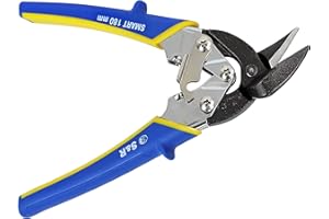 S&R Mini Tin Snips – Ideal Series, Right Cut | Compact Metal Shears 180 mm with Rubberised Handles | HRC 60–62 for Precision Sheet Metal Cutting
