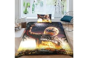 FGAITH F1-Rennen Bettwäsche Bettbezug Set Für Mädchen Jungen Kinder Kinder 3D F1-Fahrer Bettbezüge Set Betten Set Zimmer Dekor Bettwäsche Kollektion Single（135x200cm）
