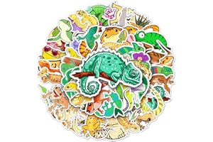 AFFOTO Eidechse Aufkleber für Laptop(50 PCS),Geschenk für Kinder Teens Erwachsene Jungen,Gecko Stickers Wasserdichte Vinyl Aufkleber für Scrapbook,Skateboard,Auto,Gepäck
