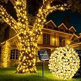 G&uuml;neş Enerjili LED Işık Zinciri 12 Metre 100 LED G&uuml;n Işığı, Solar Bah&ccedil;e Işığı, IP65 Su Ge&ccedil;irmez, 8 Aydınlatma Modlu, Balkon, 