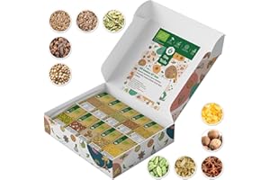 ‎OMVEDA Gewürze-Set | 10 BIO Gewürze | Kardamom, Kreuzkümmel, Ajowan, Muskatnuss, Gewürznelken, Sternanis, Koriander, Fenchel, Ingwer, Knoblauch | Gewürzset Indisch