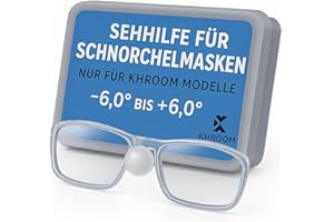 ‎KHROOM Khroom Brillengläser Sehhilfe speziell für Schnorchelmasken z.B. Seaview Pro, Y, X, BC, 180, Z - für Kurzsichtige und Weitsichtige | individuelle Linsen -6.0 bis +6.0
